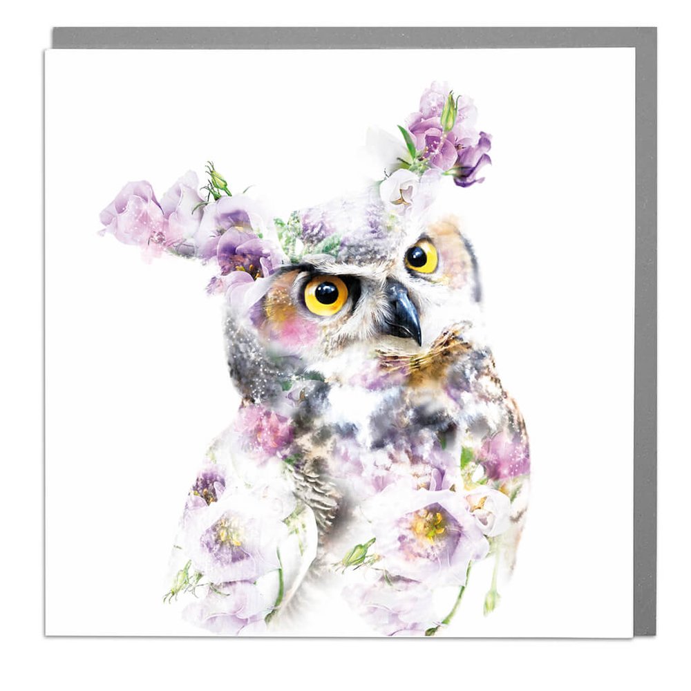 Lola Design Greetings Card - Great Horned Owl