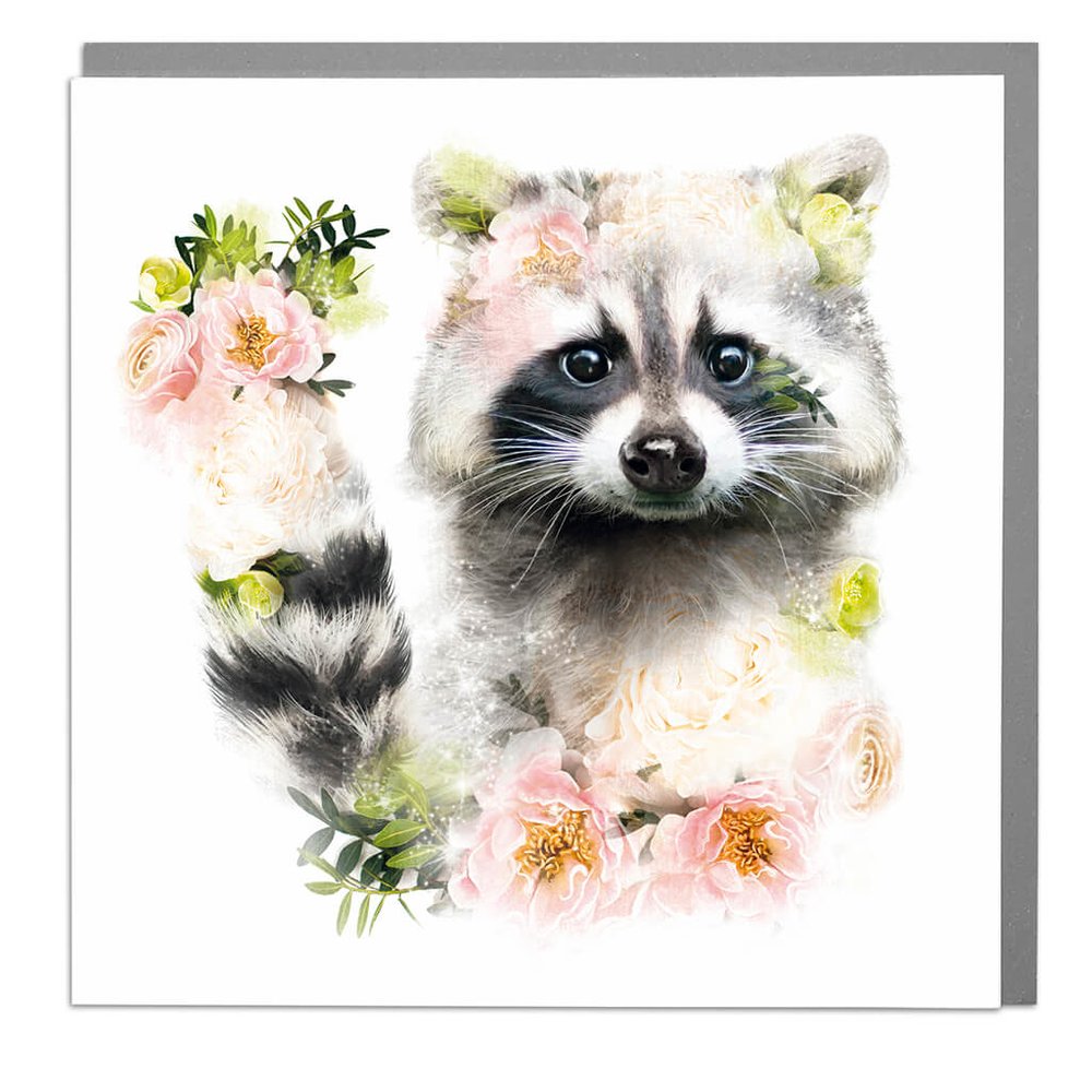 Lola Design Greetings Card - Racoon