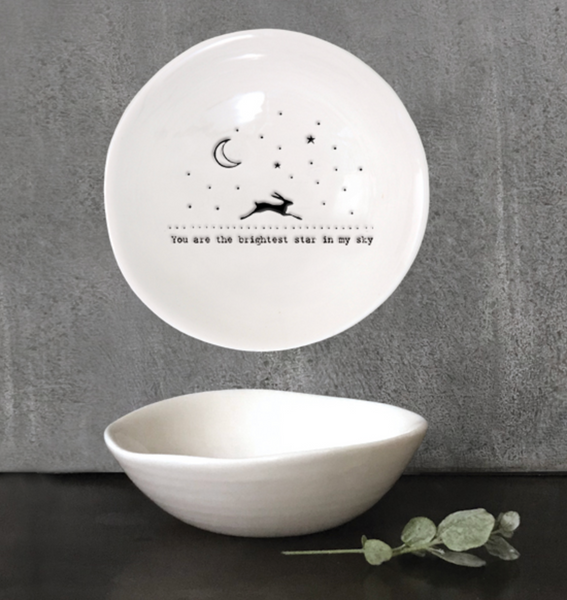 East of India Porcelain Wobbly Bowl - Medium "Brightest Star"