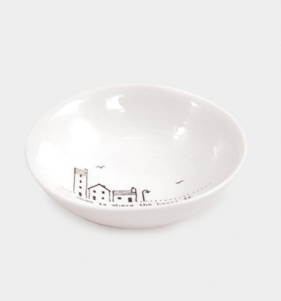 East of India Porcelain Wobbly Bowl - Medium "Good friends, great adventures"
