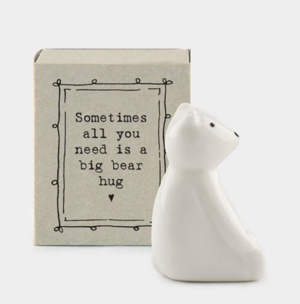 East of India Matchbox Animal - "Sometimes all you need is a bear hug"