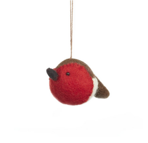 Robin Redbreast Felt Hanging Christmas Tree Decoration