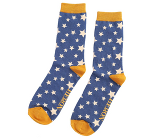 Mr Heron Bamboo Mens Socks - Stars Navy