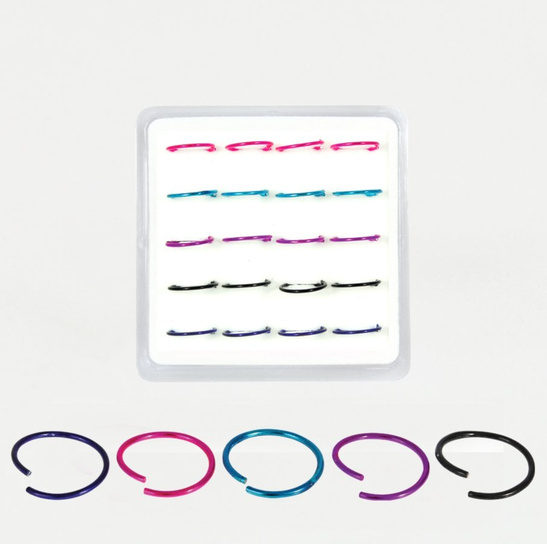 Sterling Silver Nose Ring -  Asstd Colours