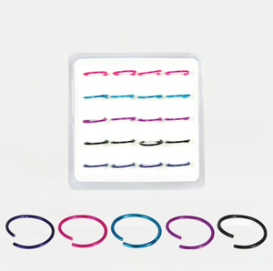 Sterling Silver Nose Ring -  Asstd Colours