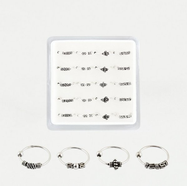 Sterling Silver Nose Ring -  Bali Style