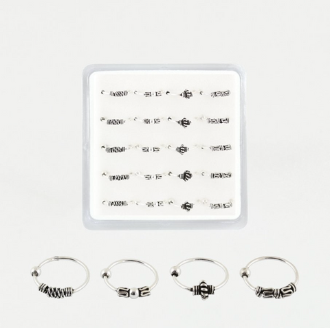 Sterling Silver Nose Ring -  Bali Style