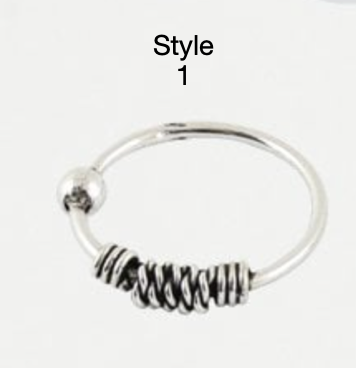 Sterling Silver Nose Ring -  Bali Style
