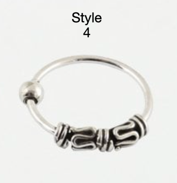 Sterling Silver Nose Ring -  Bali Style