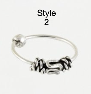 Sterling Silver Nose Ring -  Bali Style