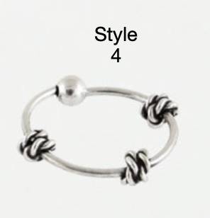 Sterling Silver Nose Ring -  Bali Style