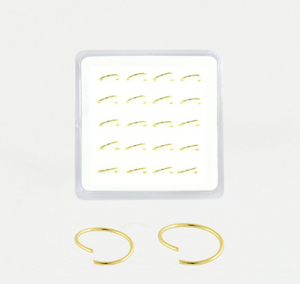 Sterling Silver Gold Plated Nose Ring -  Plain