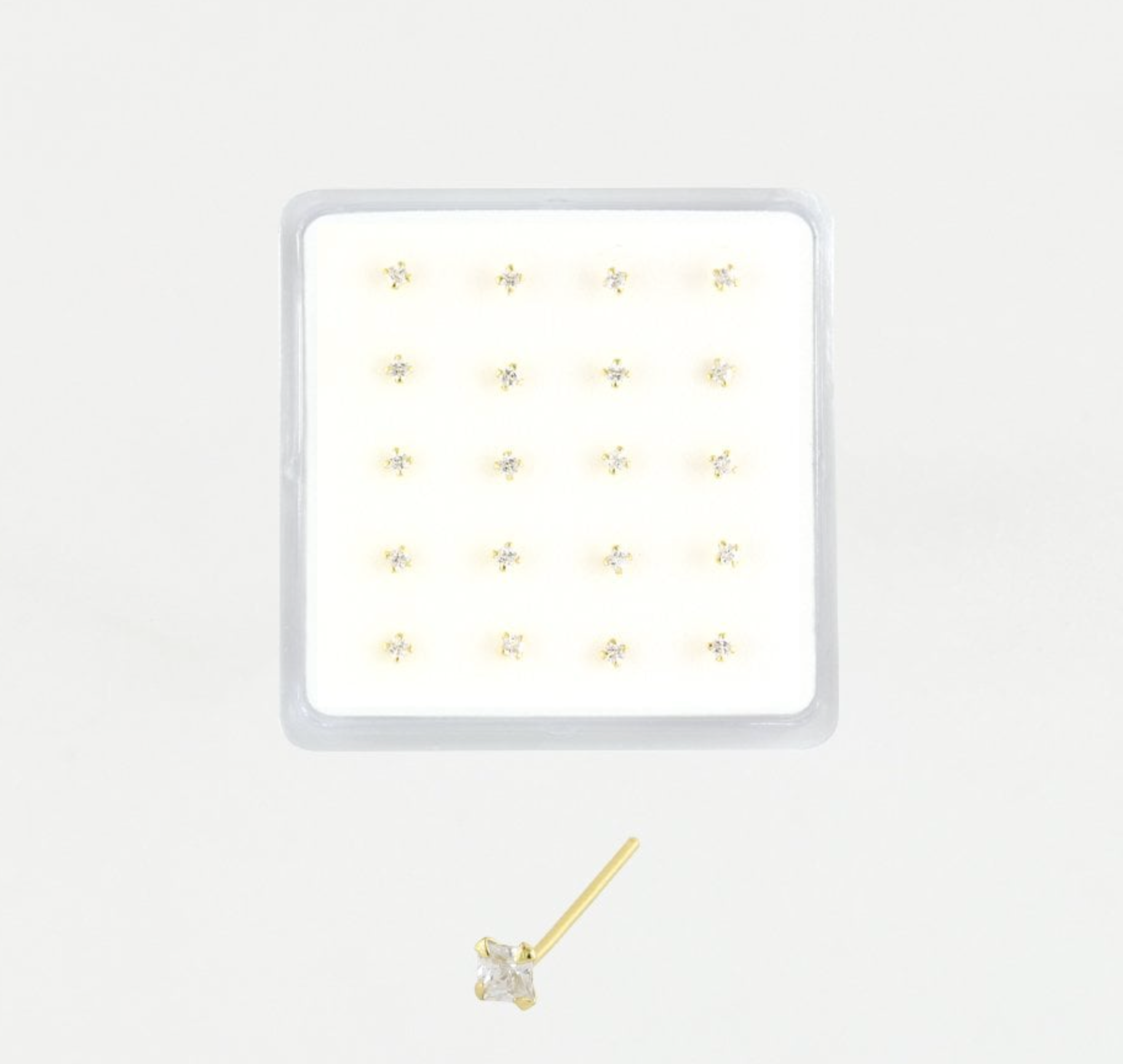 Gold Plated Nose Stud  - Square Clawset