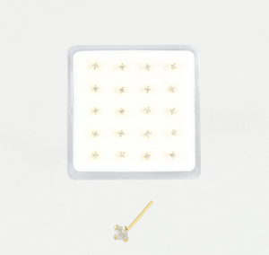Gold Plated Nose Stud  - Square Clawset