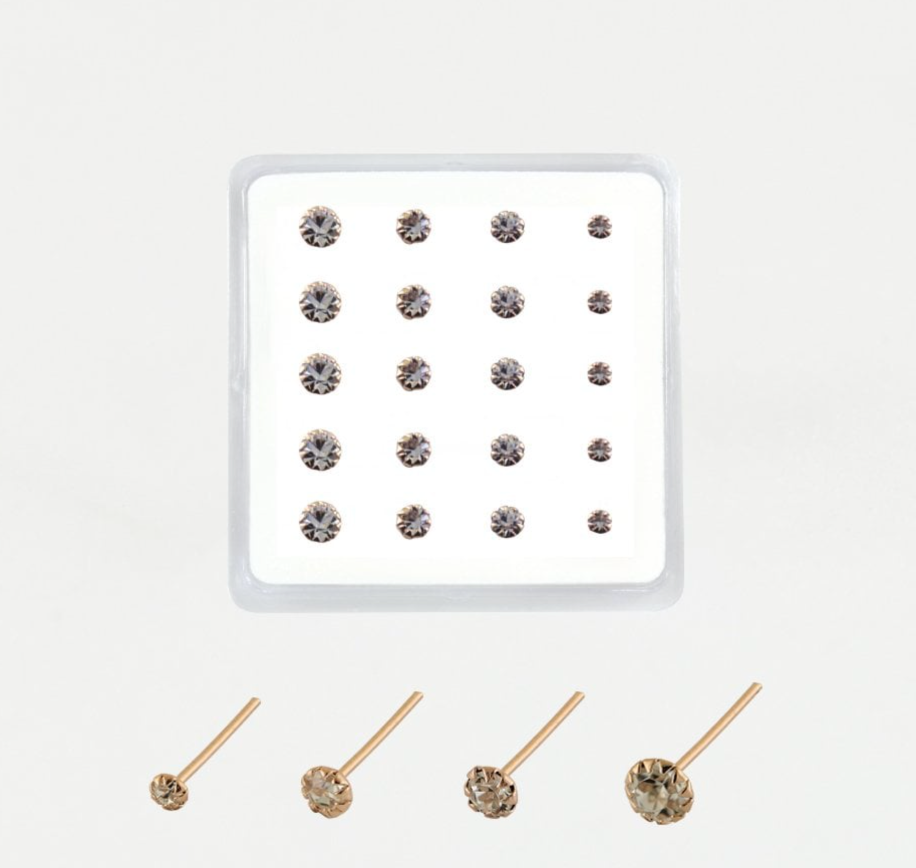 Rose Gold Plated  Nose Stud  - Round Clawset