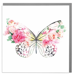 Lola Design Greetings Card - Pink Butterfly