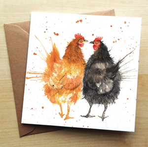 Greetings Card - Splatter Hens
