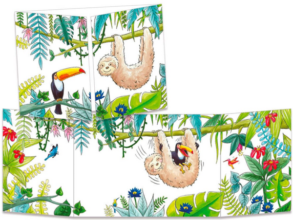Sophie Turrel Folding Greetings Card - CT319 Sloth & Toucan