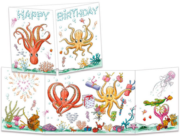 Sophie Turrel Folding Greetings Card - Octopus CT324