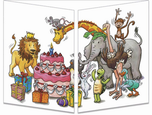 Sophie Turrel Folding Greetings Card - Birthday Cake CT94