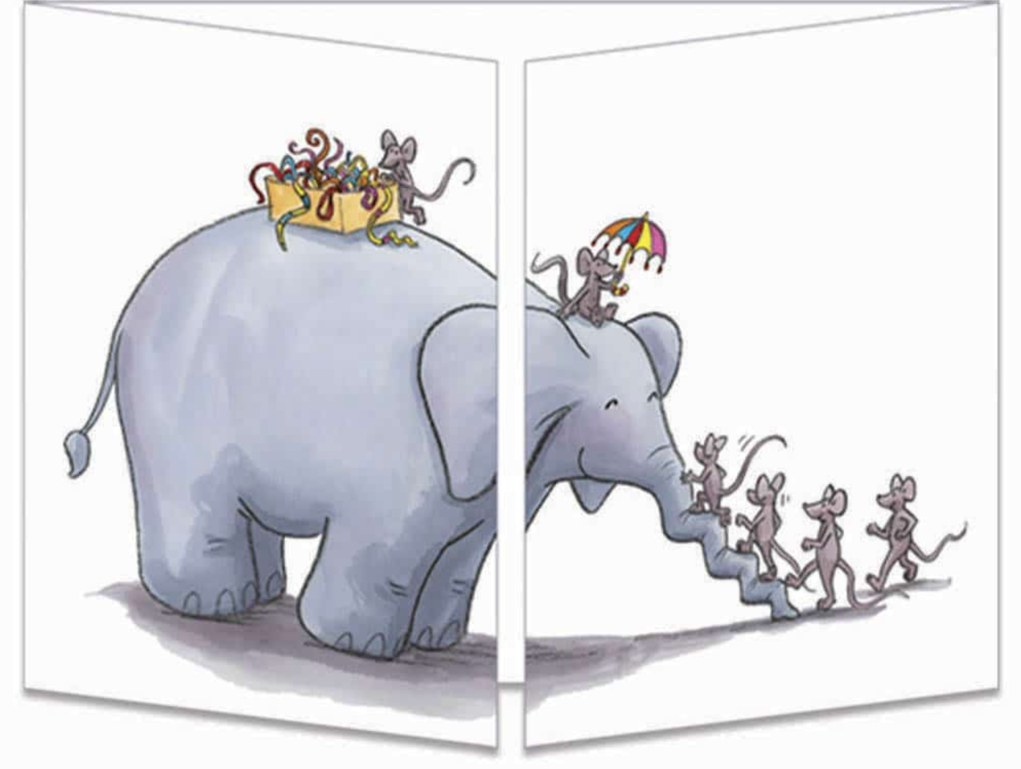 Sophie Turrel Folding Greetings Card - Elephant Swing CT311
