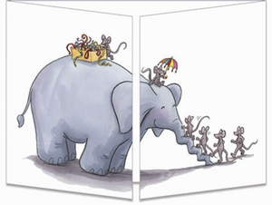 Sophie Turrel Folding Greetings Card - Elephant Swing CT311