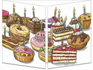 Sophie Turrel Folding Greetings Card - Birthday Cakes CT212