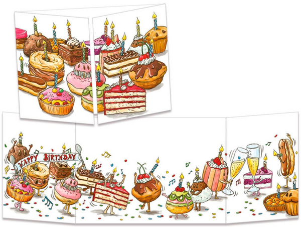 Sophie Turrel Folding Greetings Card - Birthday Cakes CT212