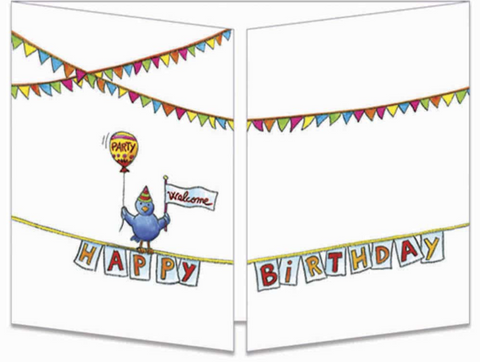 Sophie Turrel Folding Greetings Card - Happy Birthday Birdie CT307