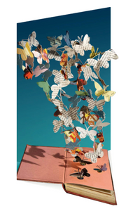 Greetings Card - Roger La Borde Cut Out Card - Book with Butterflies