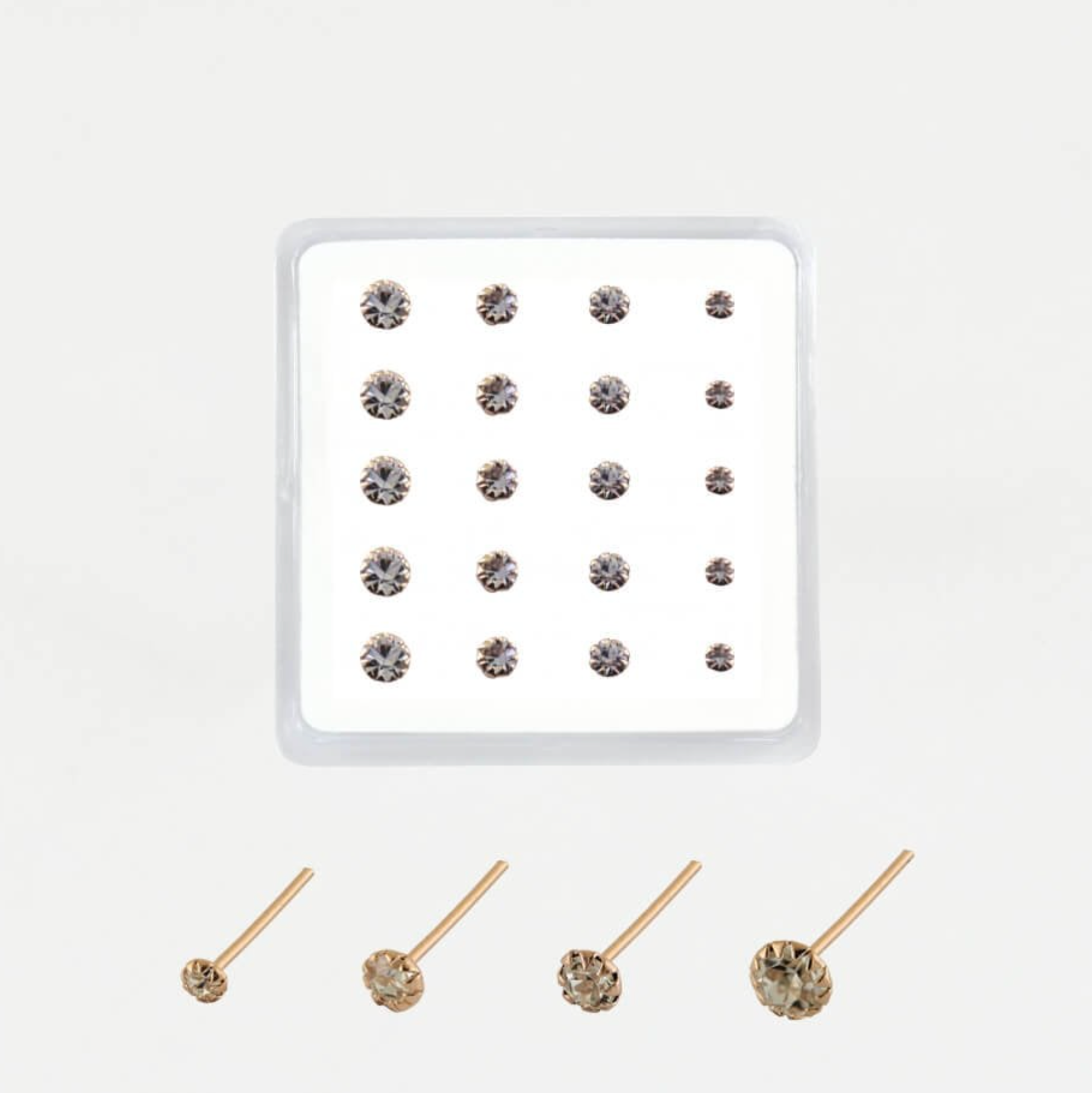 Rose Gold Platedl  Nose Stud  - Round Clawset