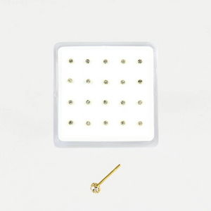Gold Plated Nose Stud  - Round Clawset