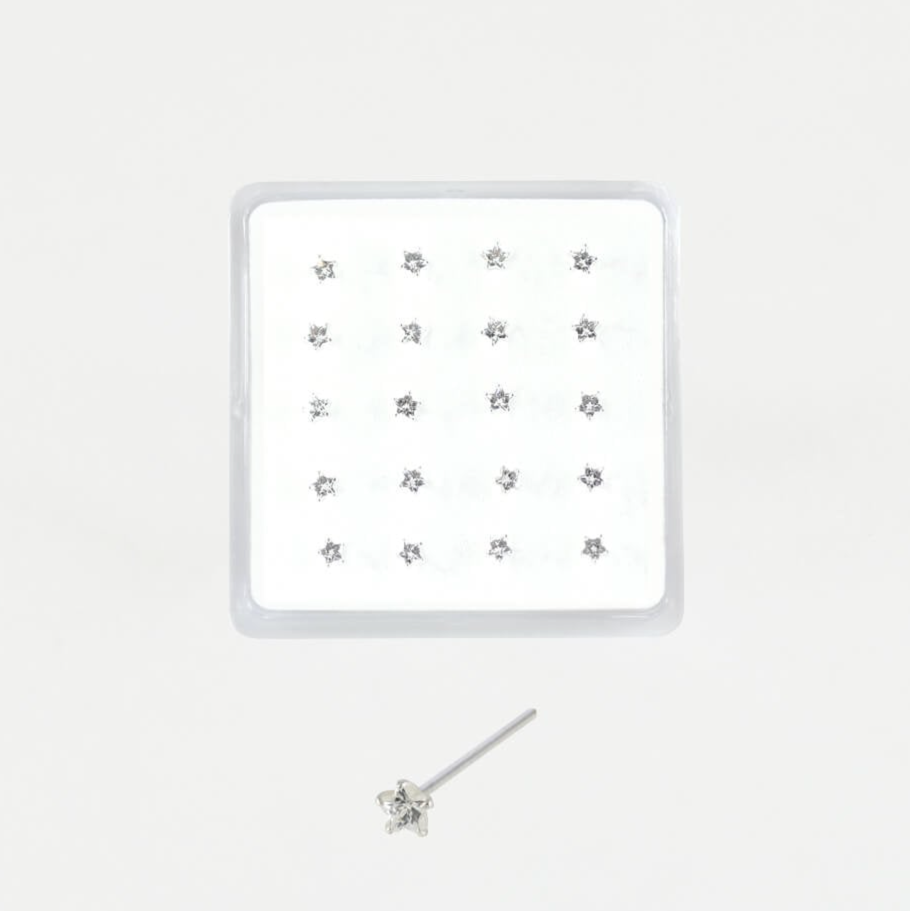Sterling Silver Nose Stud with Star Gem