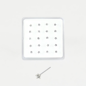 Sterling Silver Nose Stud with Star Gem