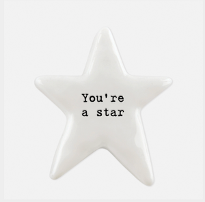 East of India Porcelain Star token-You’re a star