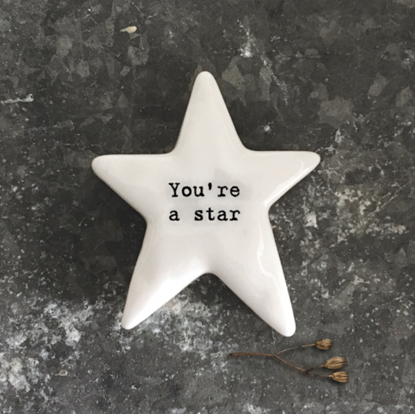 East of India Porcelain Star token-You’re a star