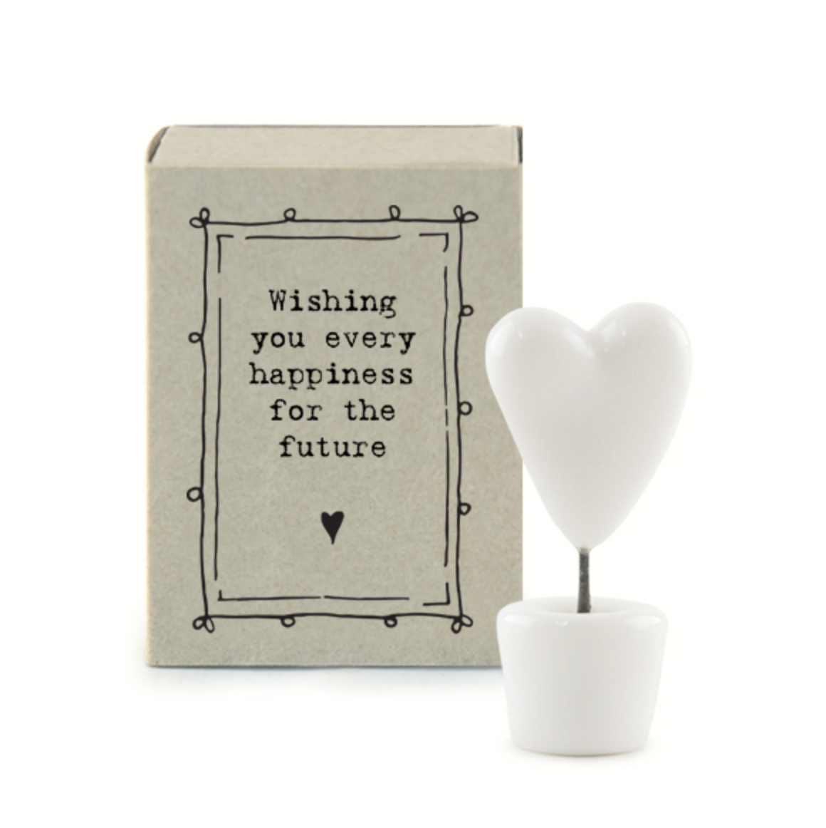 East of India Matchbox Heart - "Happy Future"
