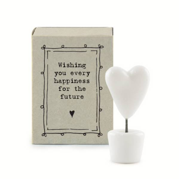 East of India Matchbox Heart - "Happy Future"