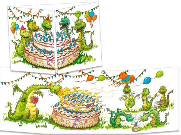 Sophie Turrel Folding Greetings Card - Dragon Party CT265