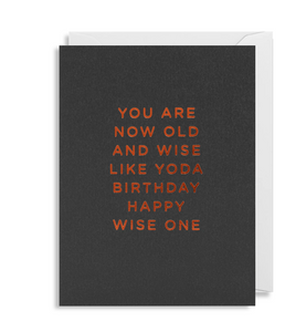 Greetings Card - Lagom Mini Card- You Are Now Old and Wise...Like Yoda...