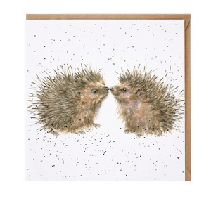 Greetings Card Wrendale Designs - Hogs and Kisses