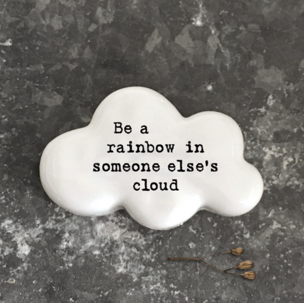 East of India Porcelain Cloud Token-Be a Rainbow...