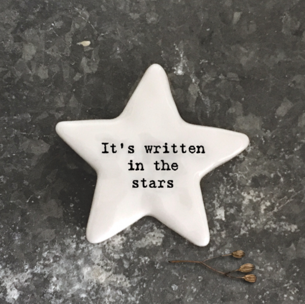 East of India Porcelain Star Token-It's written in the stars