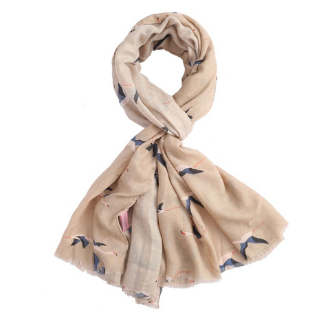 Flying Flamingos Print Scarf