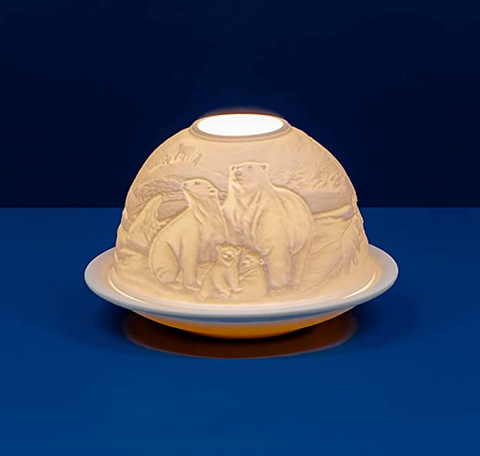 Light-Glow Polar Bears Christmas Tealight Candle Holder