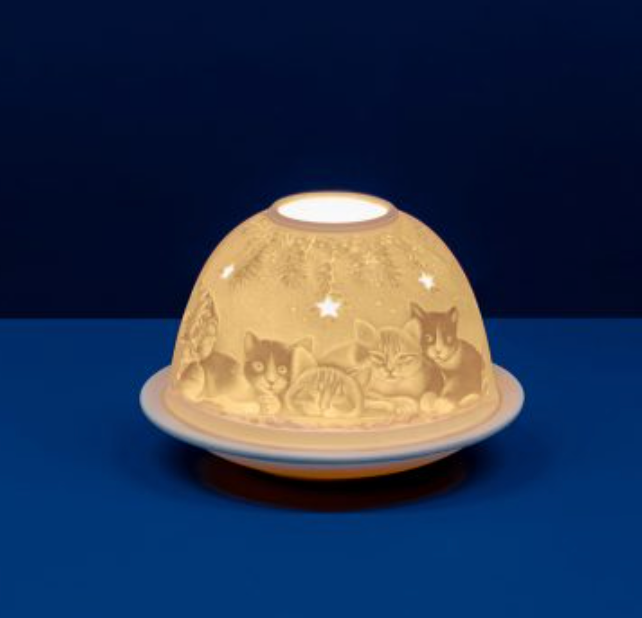 Light-Glow Christmas Cats Tealight Candle Holder