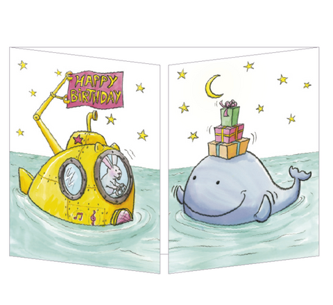 Sophie Turrel Folding Greetings Card - Yellow Submarine CT330