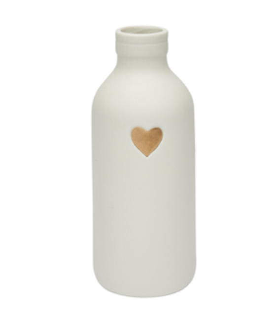 Ceramic Vase with Gold Heart