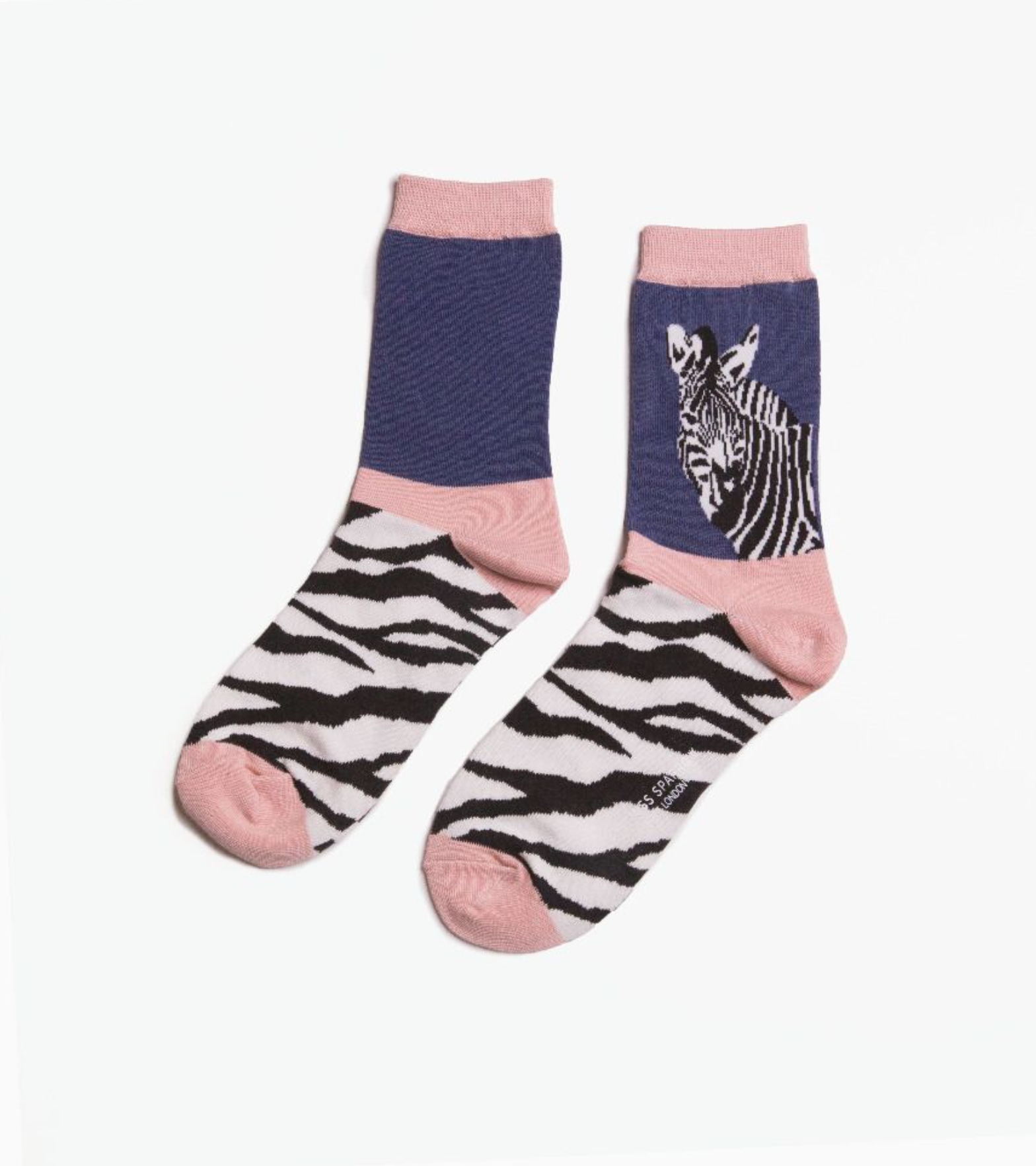 Miss Sparrow Bamboo Ladies Socks - Zebra Navy