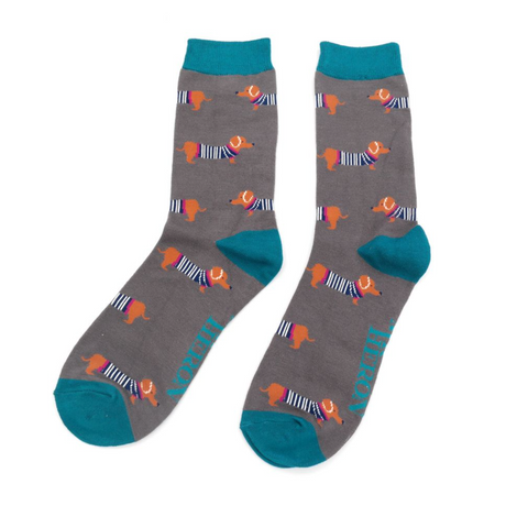 Mr Heron Socks - Parisian Pups Charcoal